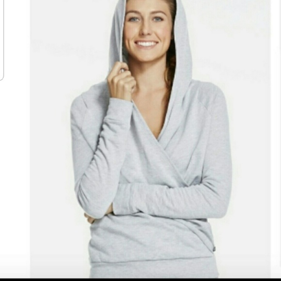 Fabletics Tops - Fabletics Gray Newport Wrap Hoodie